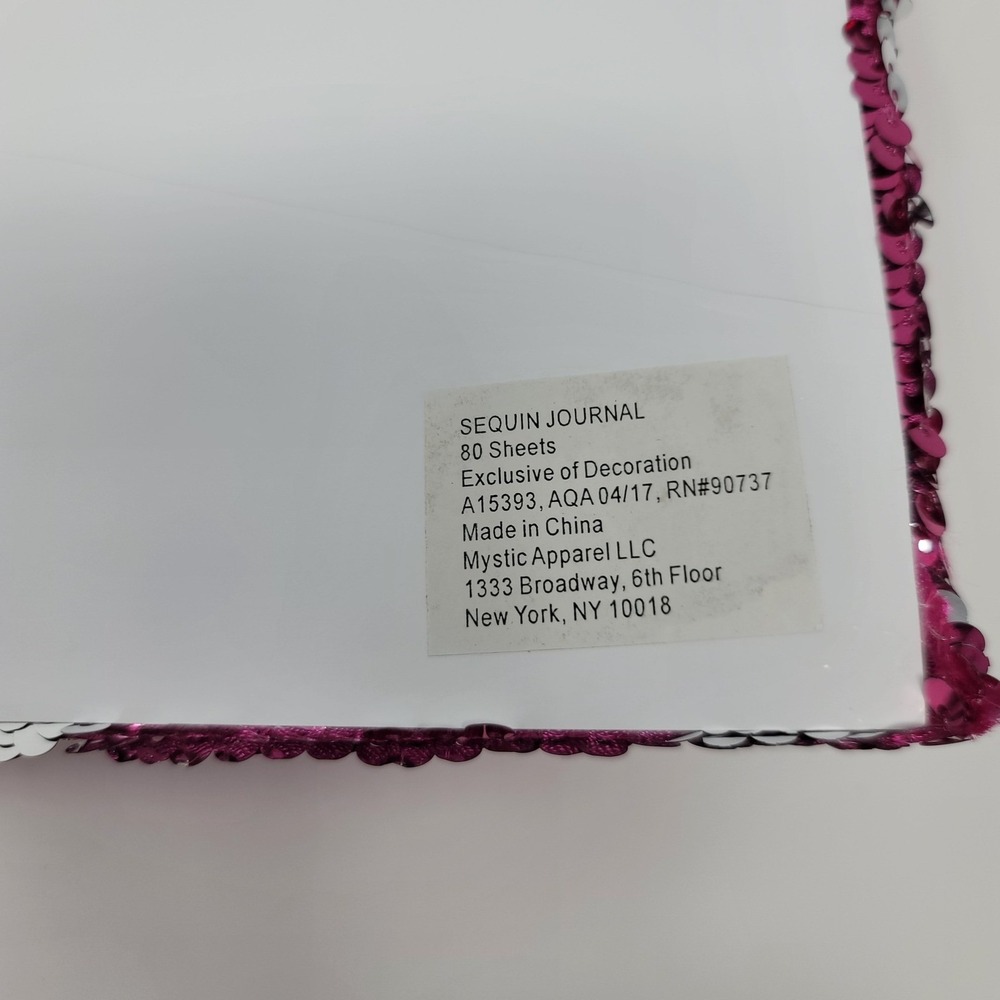 Flip Sequin Color Change Journal Diary Pink Silver Lined Notebook 80 Sheets - Picture 4 of 5